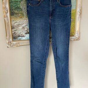 DENIM FORUM THE LOLA MID RISE SKINNY 28L 27 Dark Wash